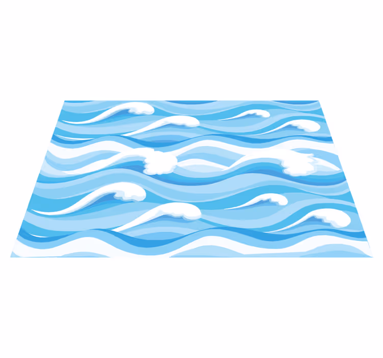 Tischset rechteckig Blaues meereswellenmuster - TenStickers