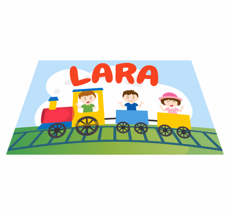 Tischset kinder mit zugfahrzeug illustration - TenStickers