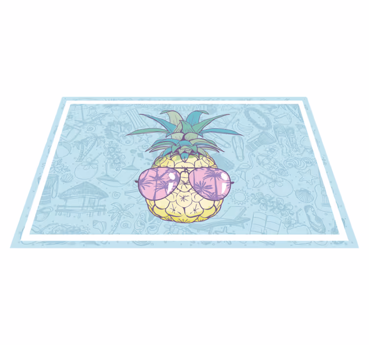 Tischsets originell Hawaiianische ananas-cartoon - TenStickers