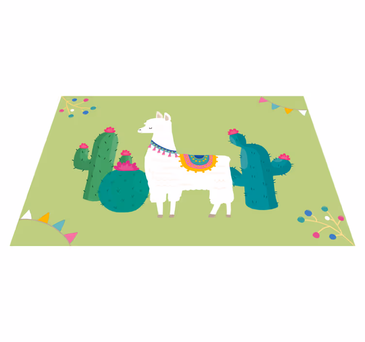 Tischset Kinder lama mit kakteen - TenStickers