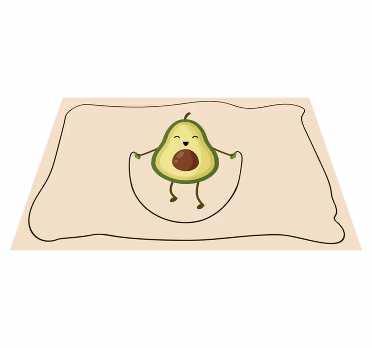 Tischset kinder glückliche avocado sprungmatte - TenStickers