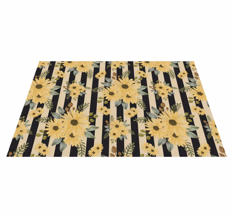 Tischsets originell mit floralem streifenmuster - TenStickers