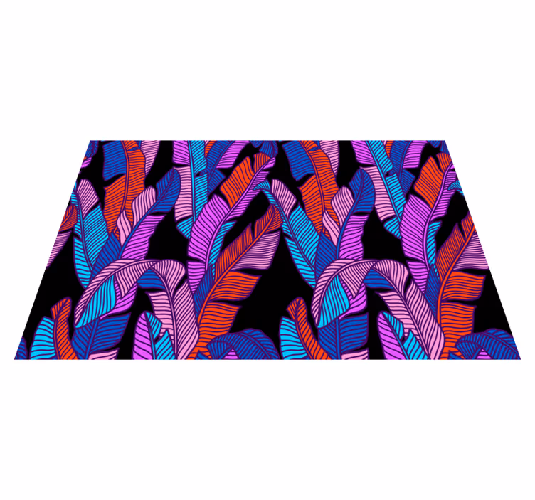Tischset textur mit bunten blattmotiven - TenStickers