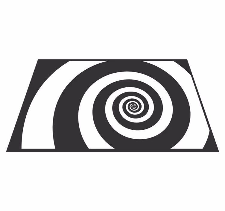 Tischset rund Schwarz-weiße hypnotische retro-spirale - TenStickers
