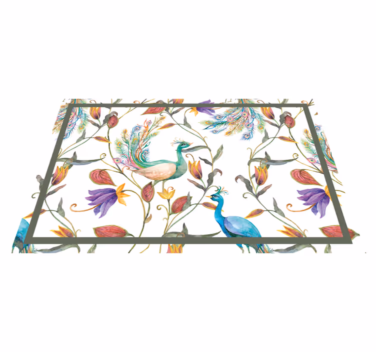 Tischsets originell pfau blumenmuster - TenStickers