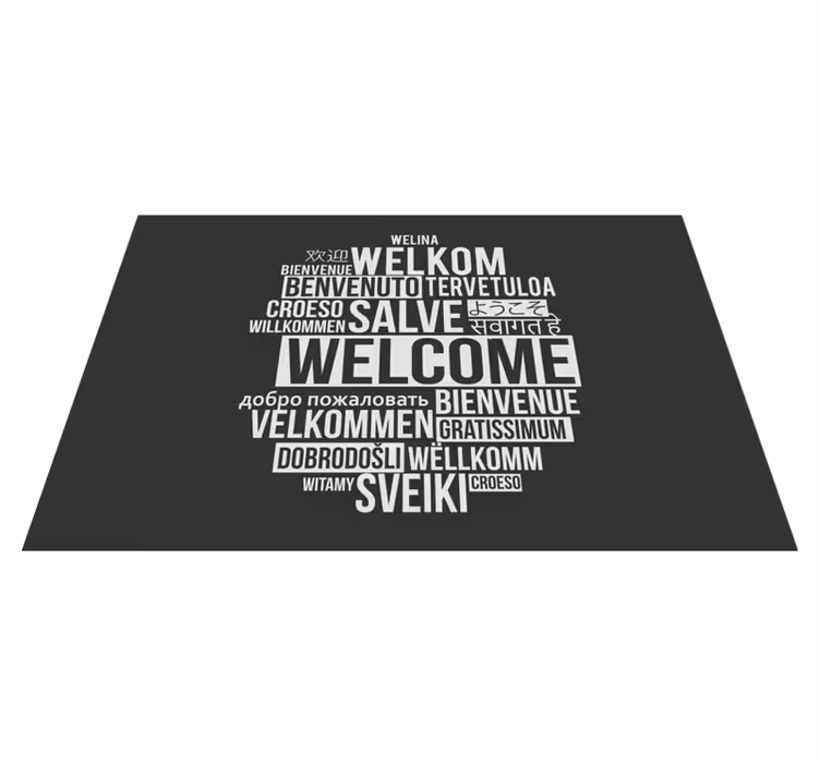 Tischset text willkommen mehrsprachiges design - TenStickers