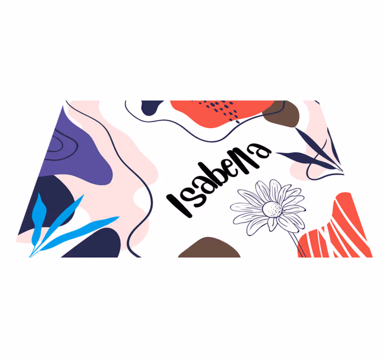 Tischset mit namen bunte abstrakte blumenmuster - TenStickers