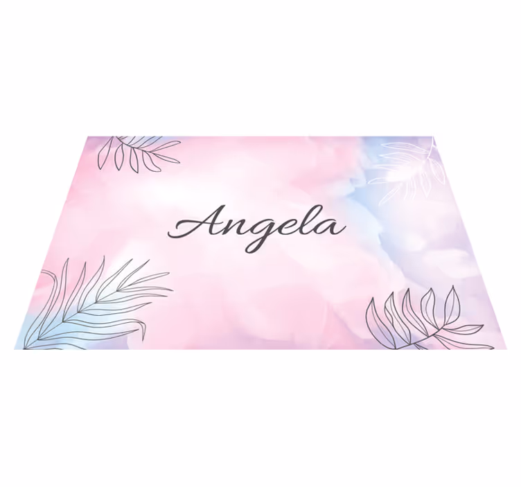 Tischset mit namen elegantes blumendekor - TenStickers