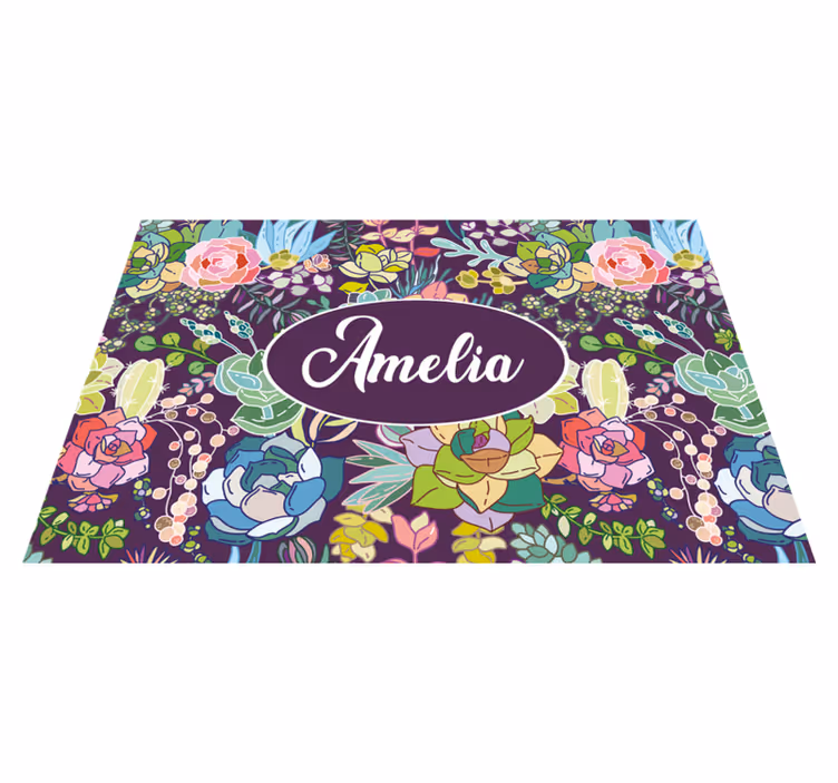 Tischset mit namen florales individuelles design - TenStickers