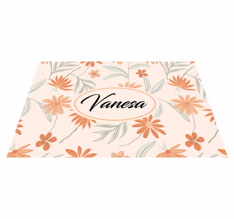 Tischset mit namen individuelle botanische anordnung - TenStickers
