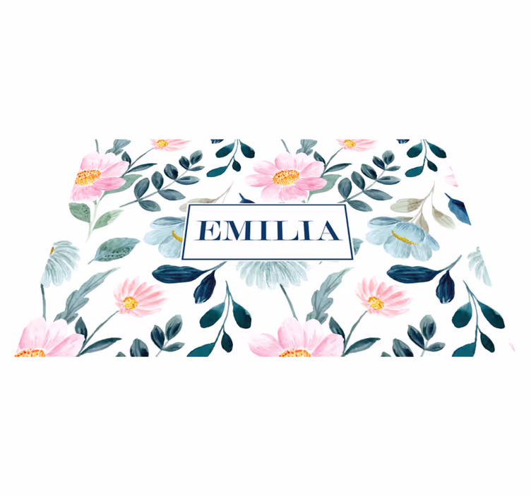 Tischset mit namen personalisierte blumenunterlage - TenStickers