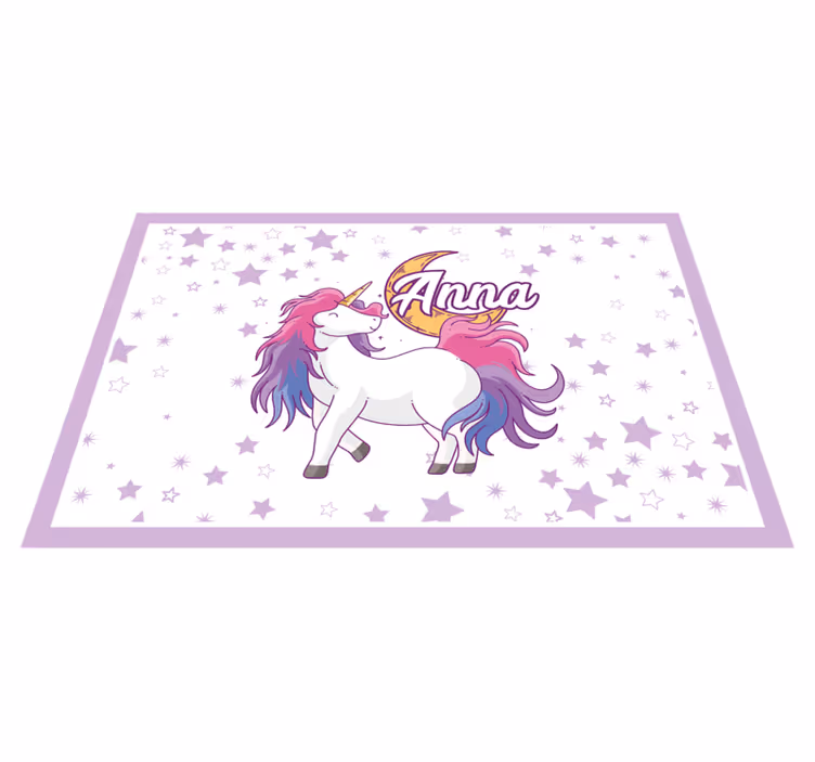Tischset kinder einhorn mit sternen - TenStickers