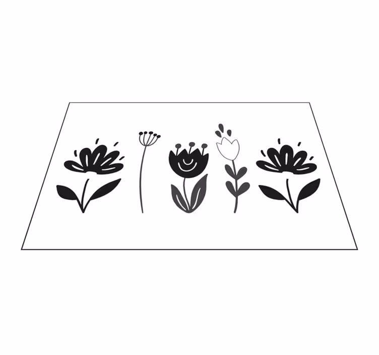 Tischsets originell mit floraler linienkunst - TenStickers