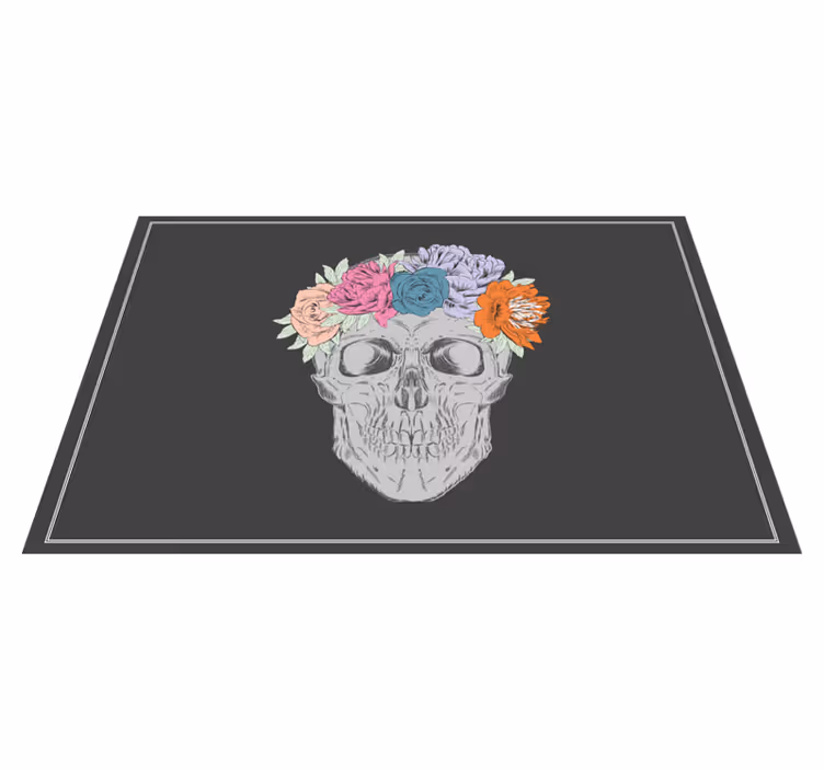 Tischsets originell mit totenkopf-blumenkranz - TenStickers