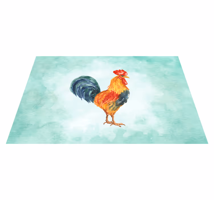 Tischsets originell mit bunter hahn-illustration - TenStickers