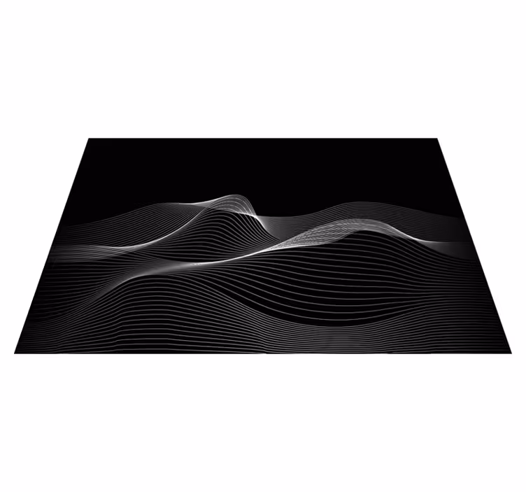 Tischset modern 3D abstrakte schwarze welle - TenStickers