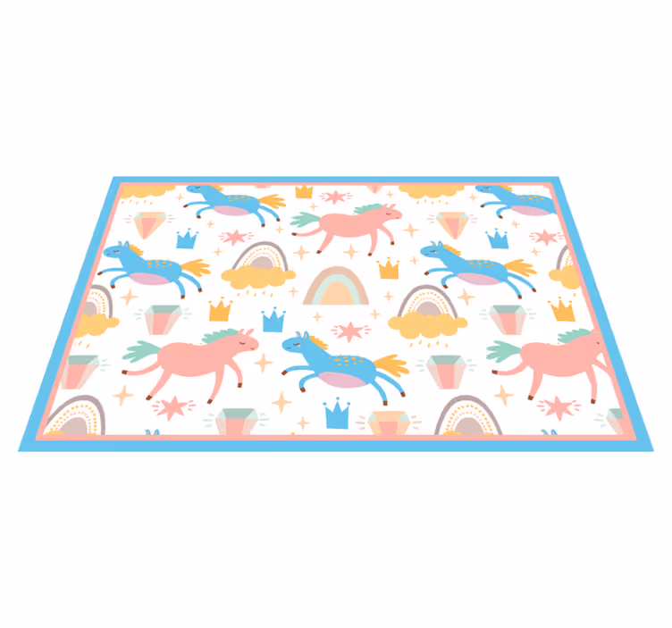 Tischset kinder mit bunten einhörnern - TenStickers