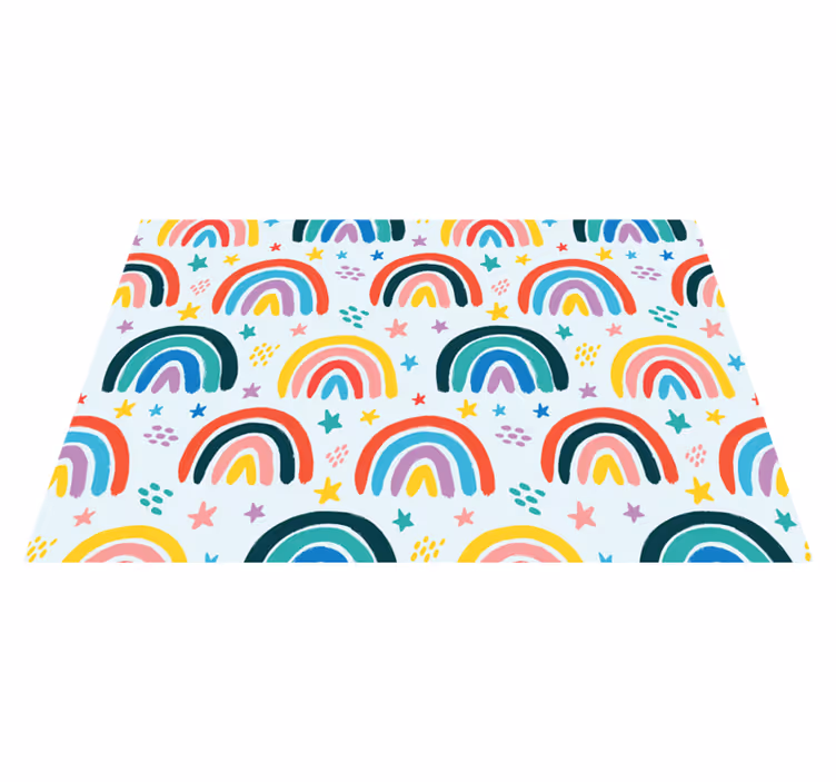 Tischset kinder mit lebhaften regenbogen-elementen - TenStickers
