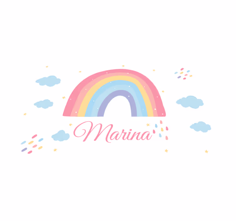 Tischset kinder regenbogen mit namen - TenStickers