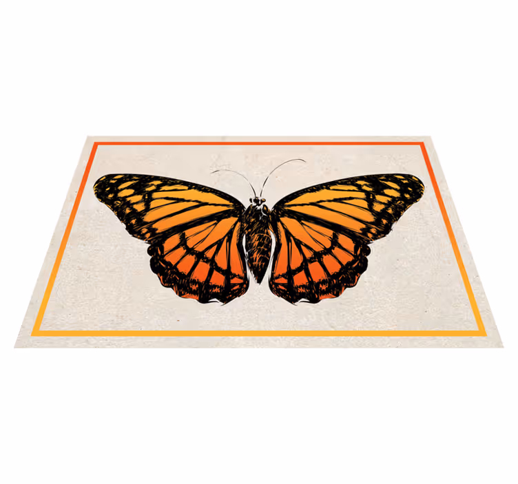 Tischsets originell mit orangefarbenem monarchfalter - TenStickers