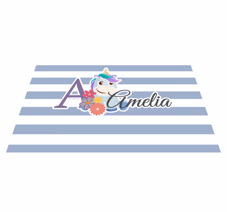 Tischset kinder mit einhorn namensillustration - TenStickers