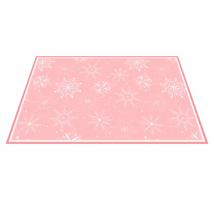 Tischset Weihnachten Weiße schneeflocken auf rosa Hintergrund - TenStickers