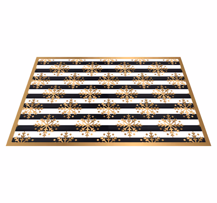 Tischset weihnachten mit goldenem schneeflockenmuster - TenStickers