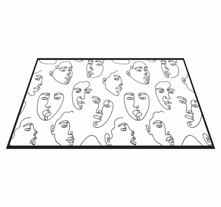 Tischset modern mit abstrakter gesichtszeichnung - TenStickers
