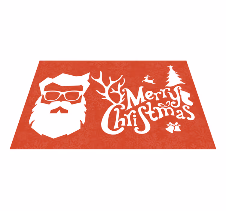 Tischset weihnachten santa mit brille - TenStickers