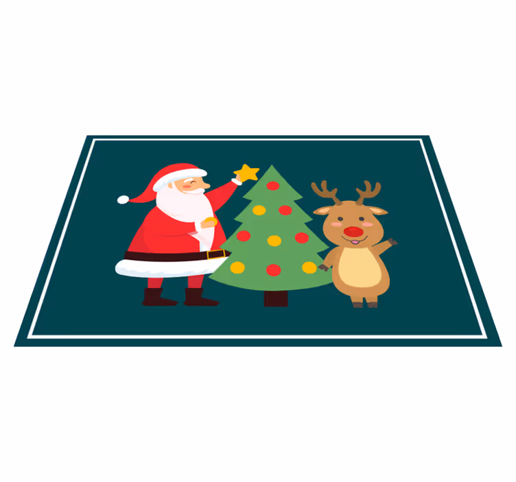 Tischset Weihnachten Happy santa und rentiere - TenStickers