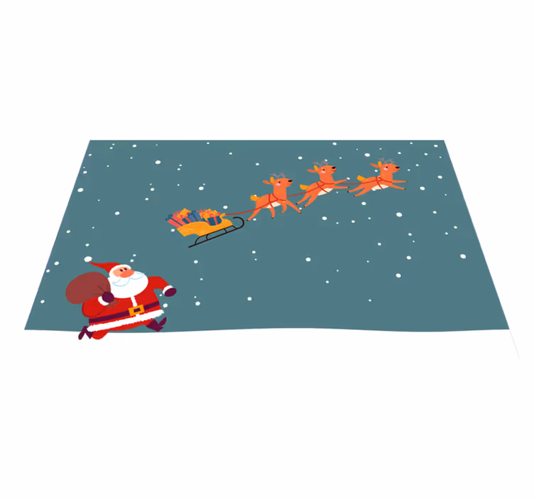 Tischset weihnachten schlittenfahrt mit dem weihnachtsmann - TenStickers