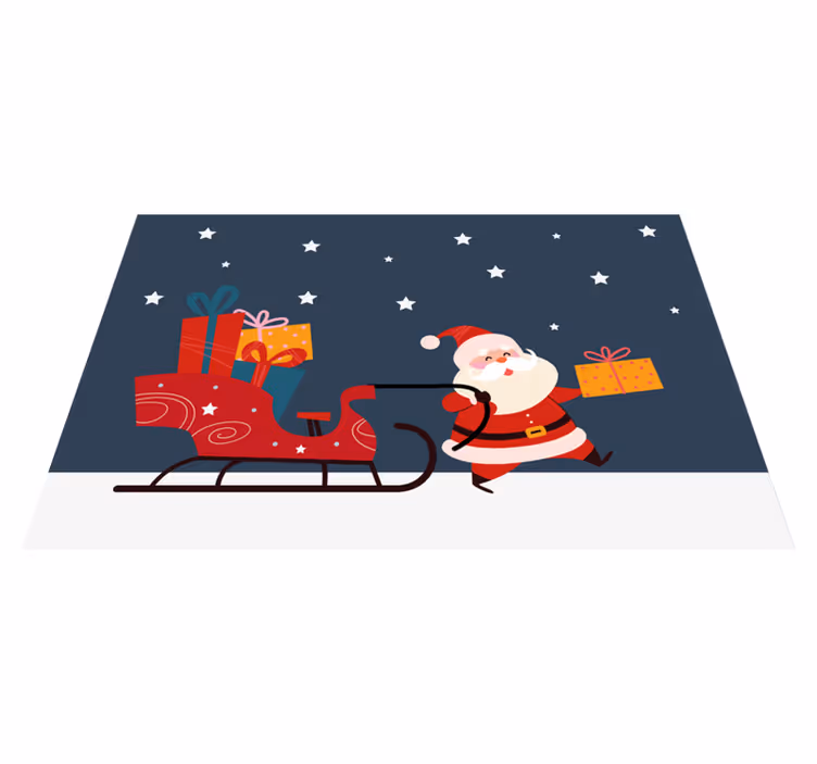 Tischset weihnachten mit geschenken aus dem schlitten - TenStickers