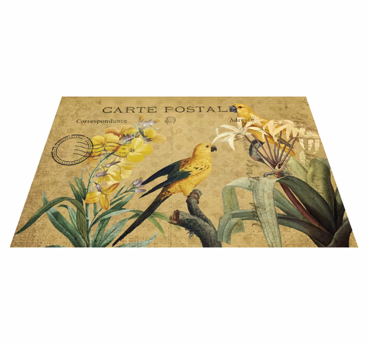 Tischsets originell im vintage floral postkartenstil - TenStickers