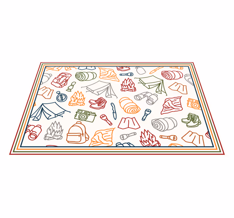 Tischsets originell camping abenteuer icons - TenStickers