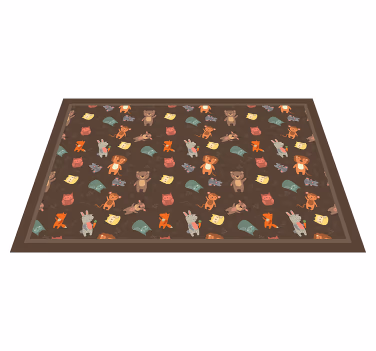 Tischset kinder mit tiercharakter-muster - TenStickers