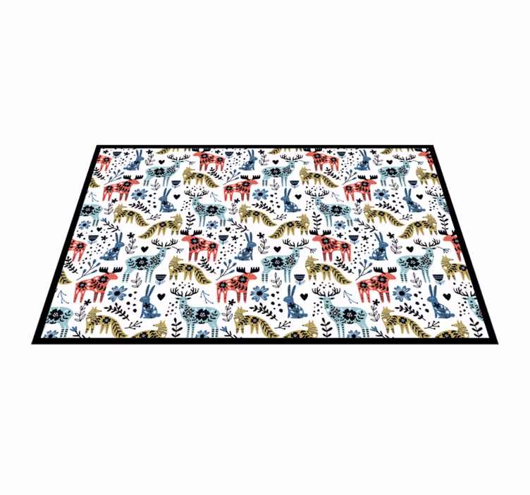 Tischset kinder mit verspieltem tiermuster - TenStickers
