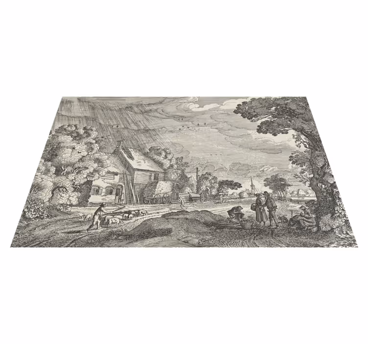 Tischsets originell mit vintage landschaftsmotiv - TenStickers