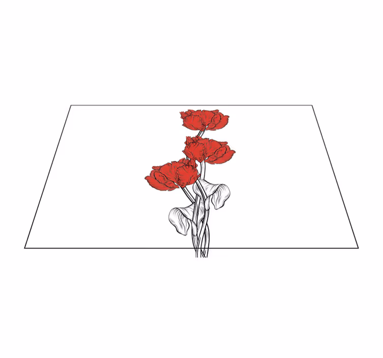 Tischsets originell rote blumenarrangements - TenStickers