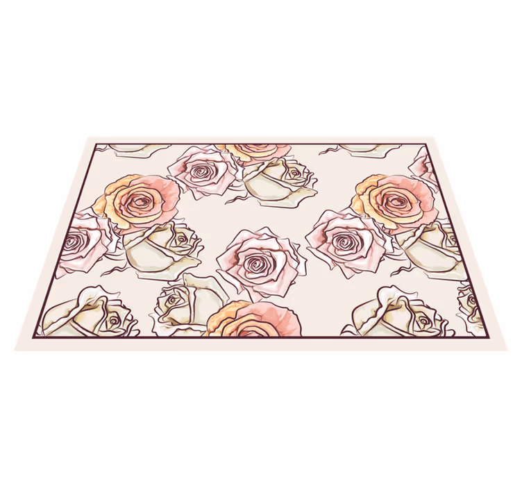 Tischsets originell mit rosenblütenarrangement - TenStickers