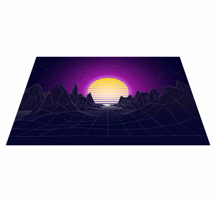 Tischsets originell Berge im 80er-jahre-stil mit sonne - TenStickers