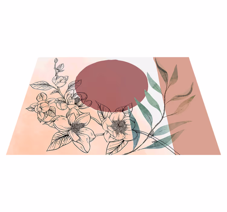 Tischset modern florales minimalistisches design - TenStickers