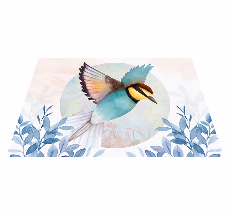 Tischsets originell mit lebhaftem vogelkunstwerk - TenStickers