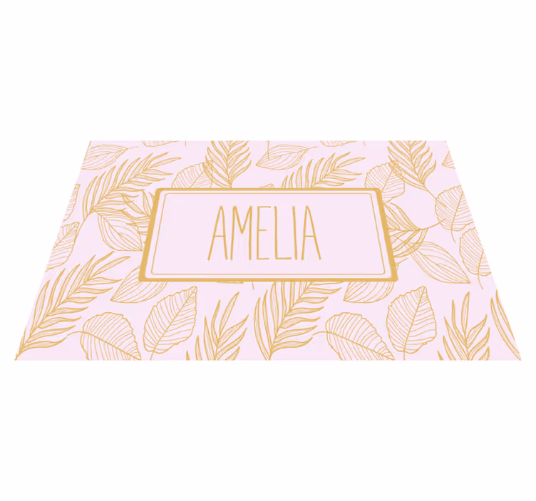 Tischset mit namen im personalisierten blattmuster - TenStickers
