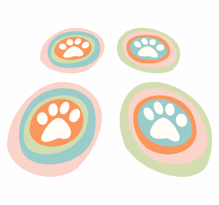 Tischsets originell hundepfoten Schüssel - TenStickers