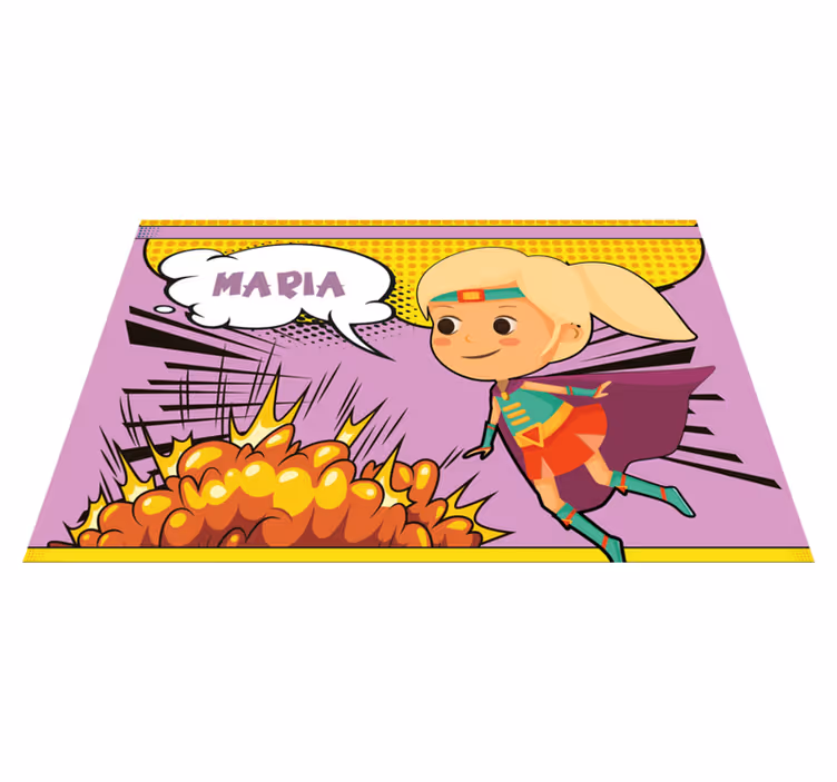 Tischset mit Namen comic SuperheldinComic Superheldin - TenStickers