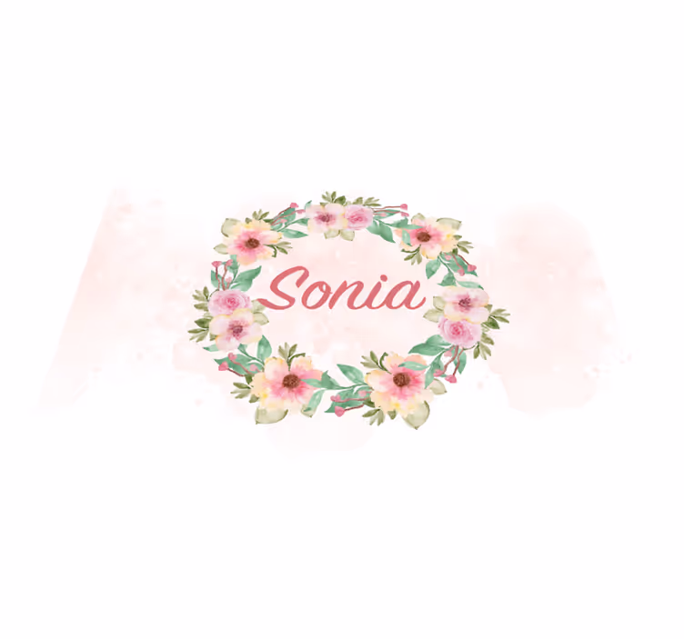 Tischset mit Namen aquarellblumen mit namen - TenStickers