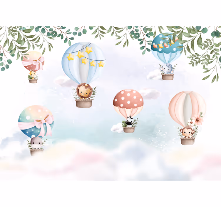 Fototapete Babyzimmer luftballontiere - TenStickers
