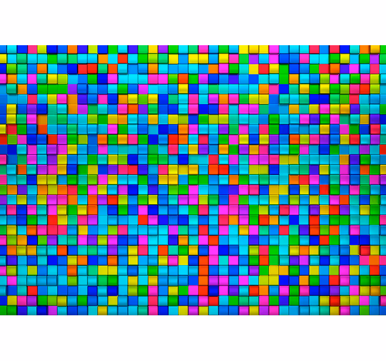 Wohnzimmer Fototapete Regenbogen Würfel - TenStickers