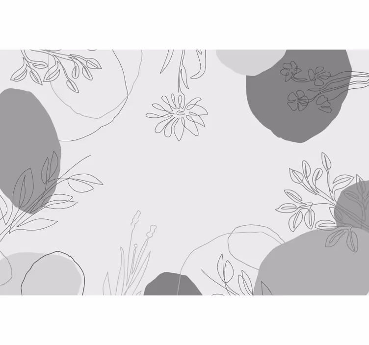 Fototapete Küche botanische grautöne - TenStickers