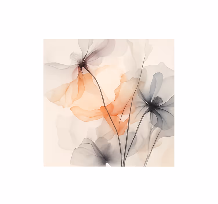 Fototapete Blumen aquarella-welpen - TenStickers